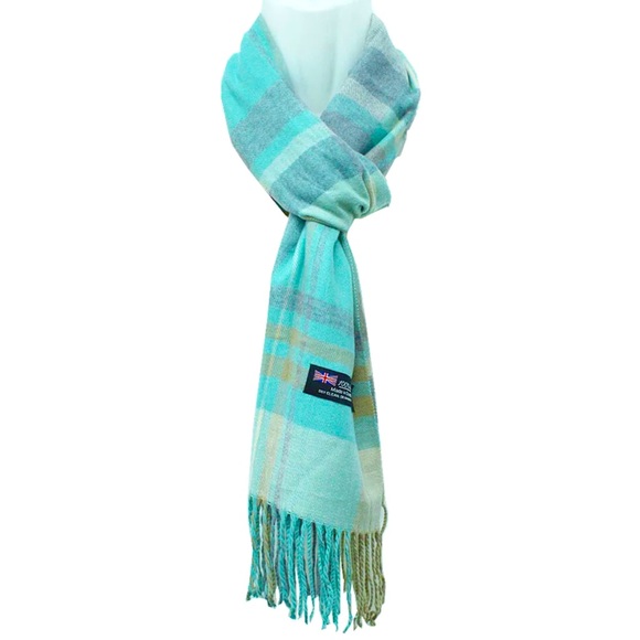 New 100% Cashmere Scarf Aqua Color - Picture 2 of 5